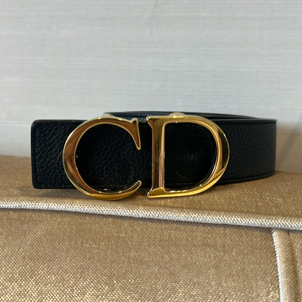 Christian Dior gold belt (black and Navy reversible) size 85 size 30 pants men